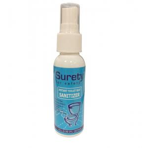 Surety for safety instant toilet seat sanitizer blue